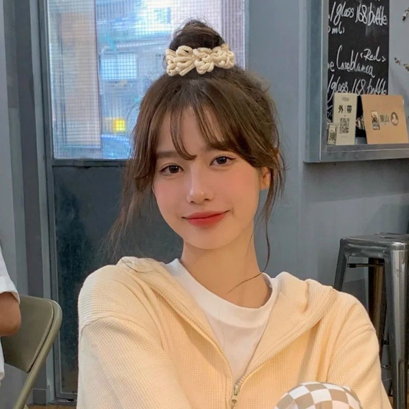 Dây buộc tóc xù Scrunchies màu trà sữa phong cách Hàn HOT TREND