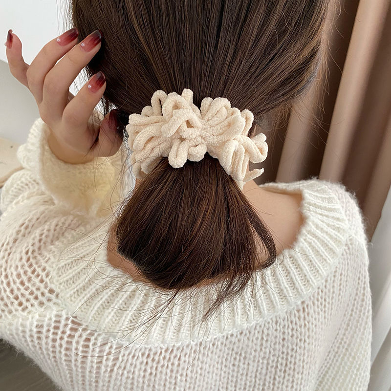 Dây buộc tóc xù Scrunchies màu trà sữa phong cách Hàn HOT TREND