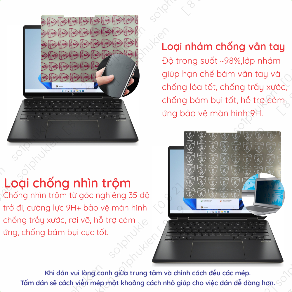 Dán màn hình cường lực HP Spectre x360 2 in1 14 ef0013dx/ 14 ef0008ne / 14 ef0030TU nano dẻo trong suốt, nhám chống vtay