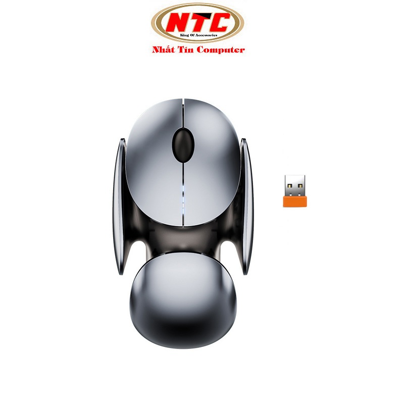 Chuột không dây pin sạc NTC INPHIC X2 (X2BT) bluetooth kiêm wireless - Silent cực êm phiên bản đặc biệt hợp kim (xám)
