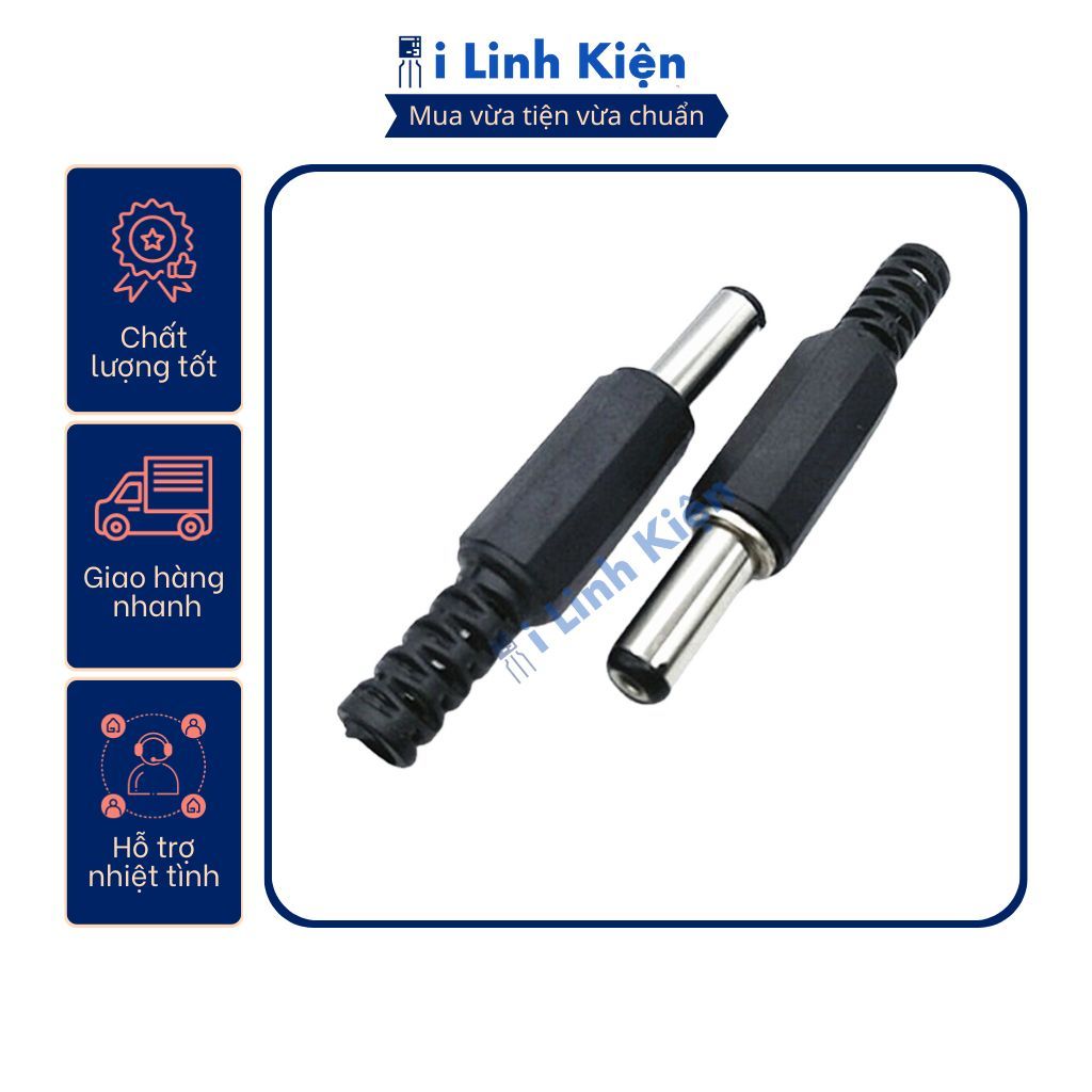 Jack nguồn DC đực 5.5x2.1mm loại tốt
