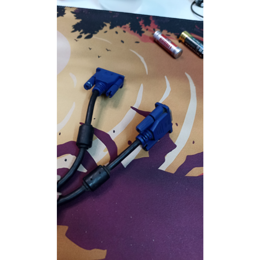 [Đồ cũ] Dây VGA màu đen 2 đầu VGA đực, có cục chống nhiễu