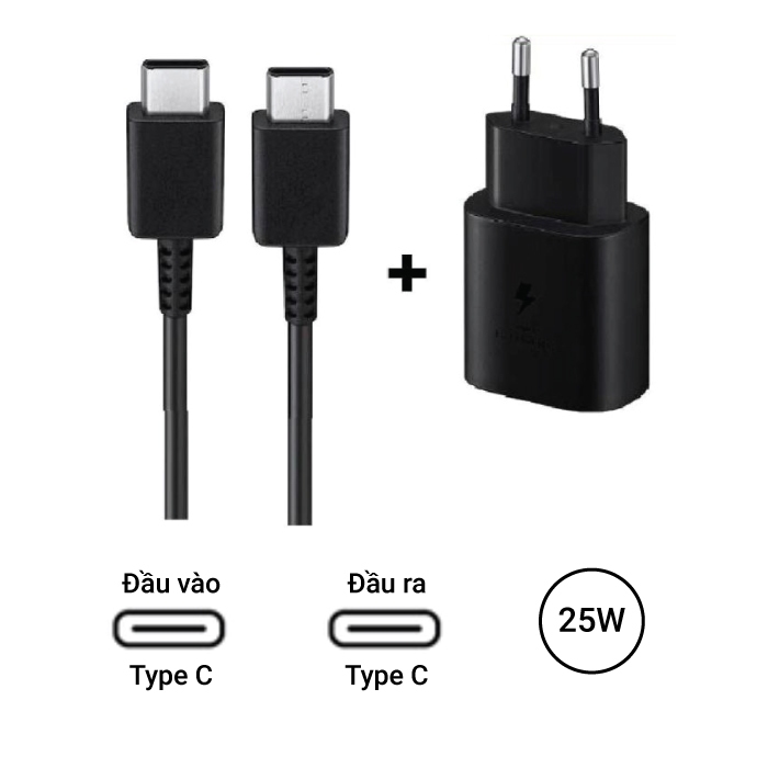 Sạc siêu nhanh Samsung 25w Cáp sạc nhanh samsung Type C to Type C Bảo hành 6 tháng