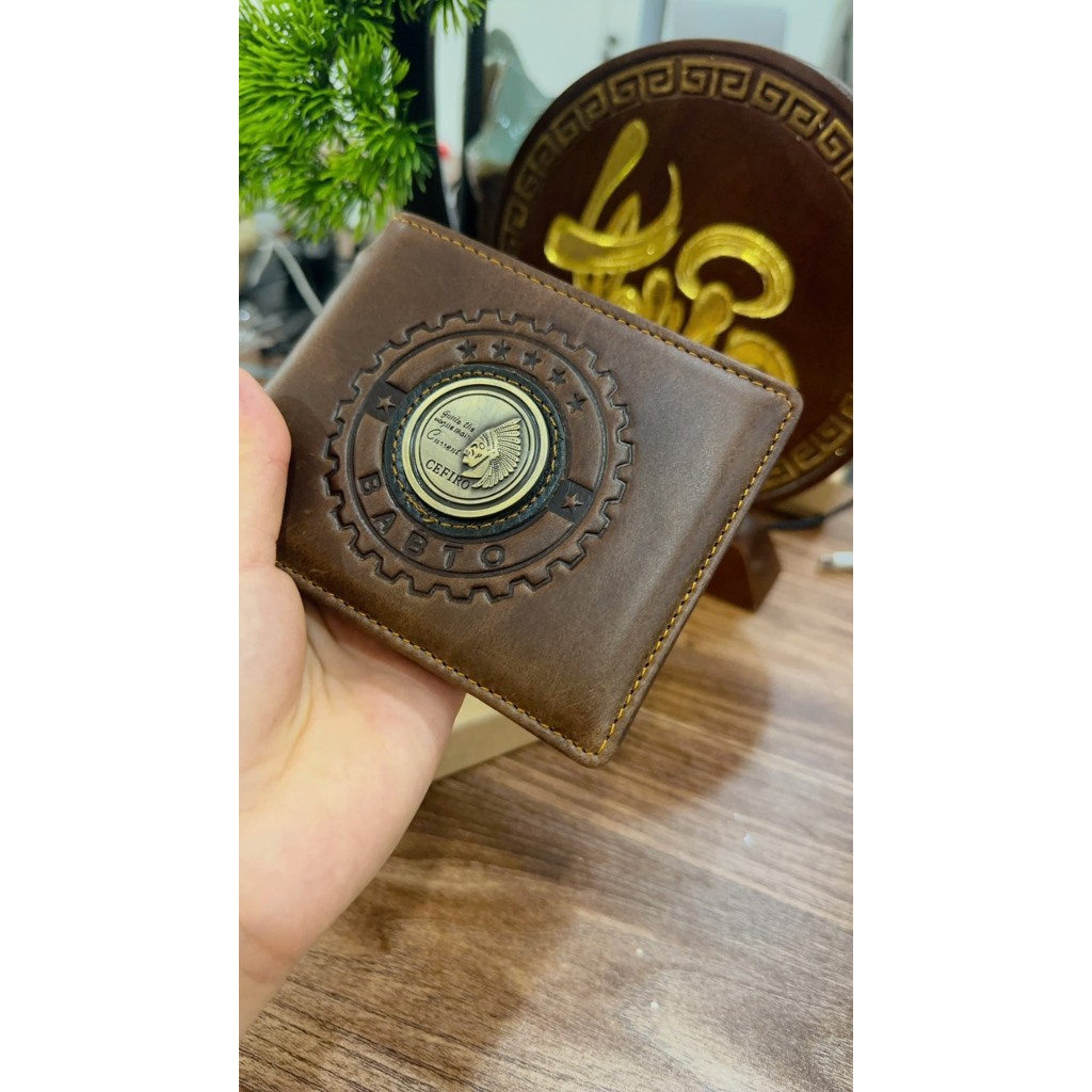 Ví nam X-Leather ví da nam 100% da bò nguyên miếng logo rồng/hổ/thổ dân đem lại tài lộc may mắn cả năm  mẫu mới 2024