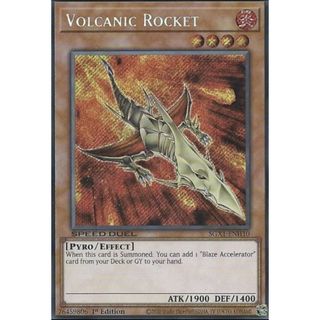 [ Dưa Hấu Yugioh ] Lá bài thẻ Volcanic Rocket - secret Rare - Tặng bọc bài nhựa bảo quản