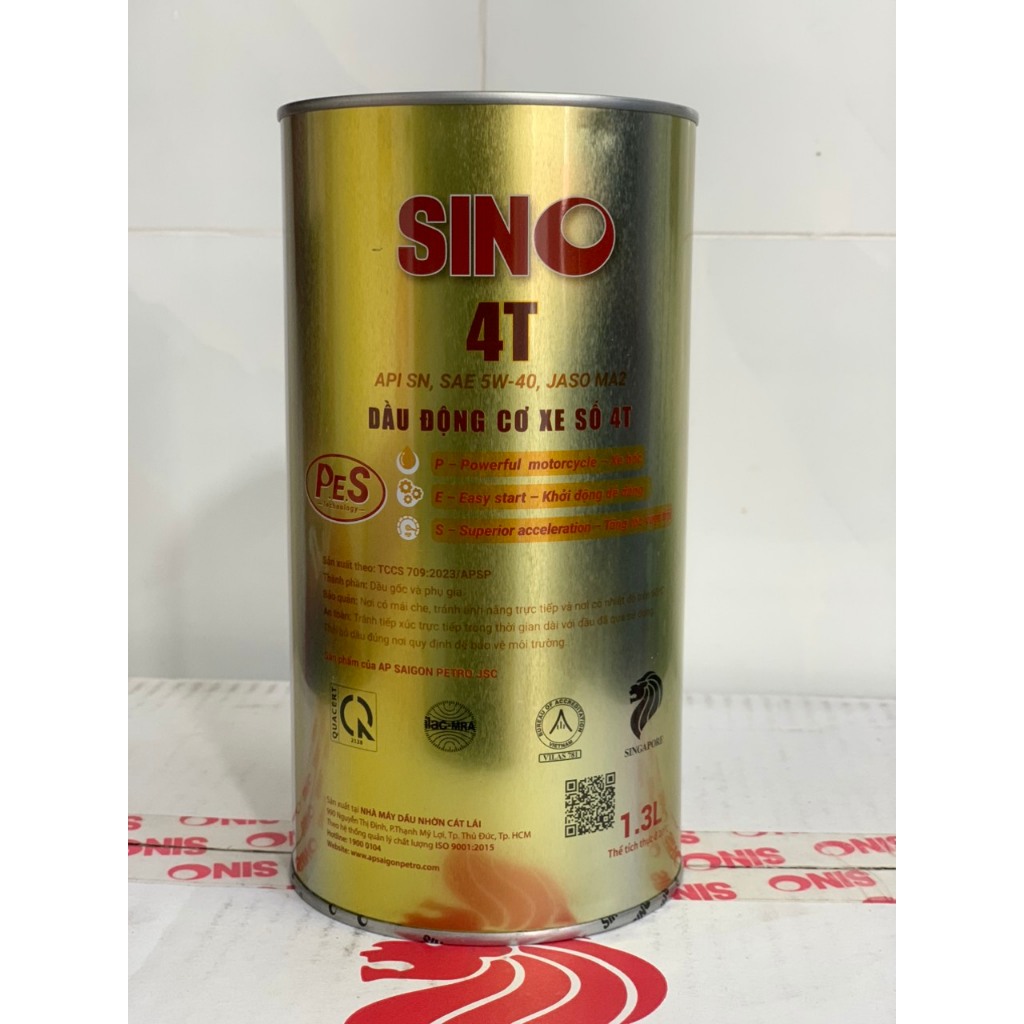 DẦU TỔNG HỢP SIN PREMIUM SYNTHETIC MOTOR OIL SINGAPORE 5W40 1L3