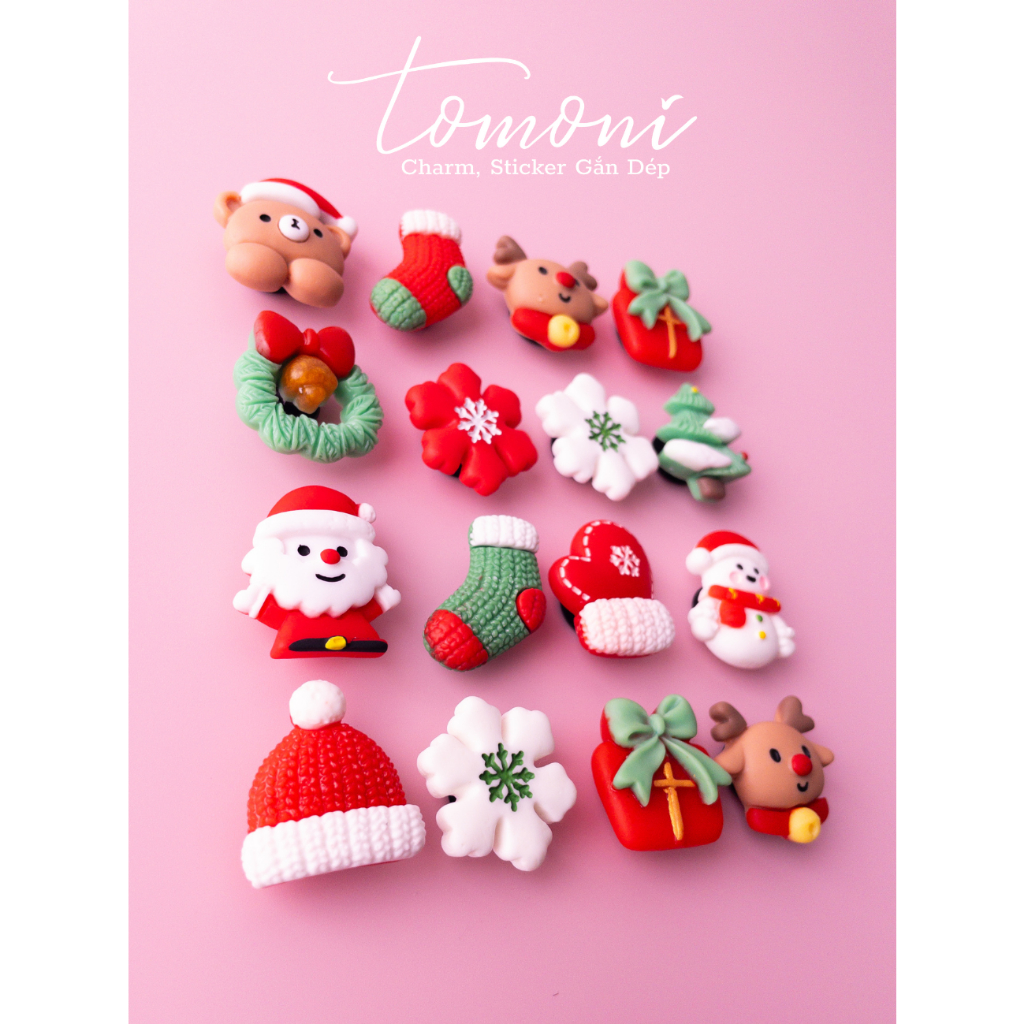 Charm Dép Cross, Sticker Gắn Dép Trang Trí Hình 3D Chủ Đề Giáng Sinh - HQ110