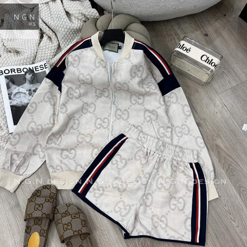 Áo Khoác GC Phối Viền Vai ❤ Áo Bomber Nỉ Dày Dặn Dáng Rộng Nam Nữ hot trend 2023