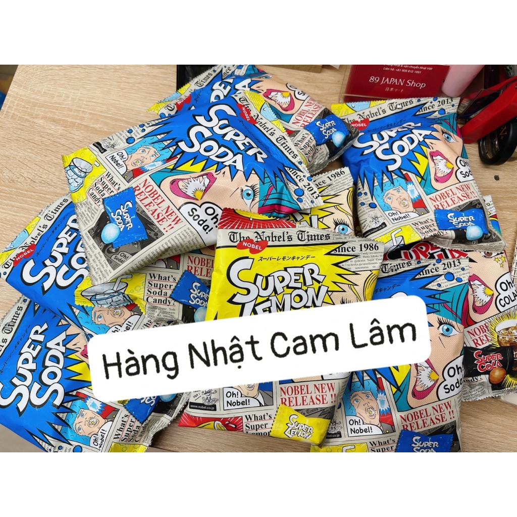 Kẹo siêu chua SUPER COLA/LEMON/SODA Nhật Bản Siêu Ngon
