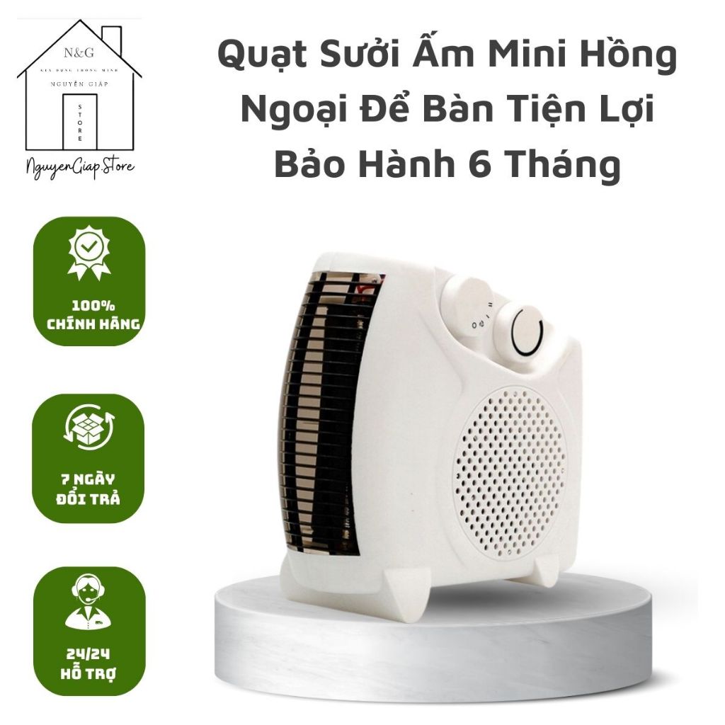 Quạt Sưởi Ấm Mini Hồng Ngoại Để Bàn Tiện Lợi Bảo Hành 6 Tháng