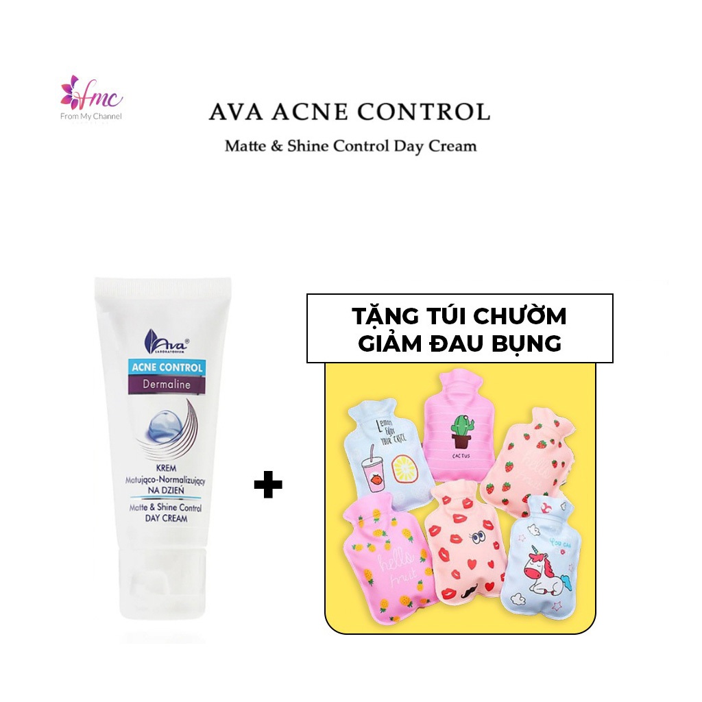 Kem dưỡng Ava Acne Control – Matte & Shine Control Day Cream 50ml + Tặng 1 túi chườm giảm đau bụng