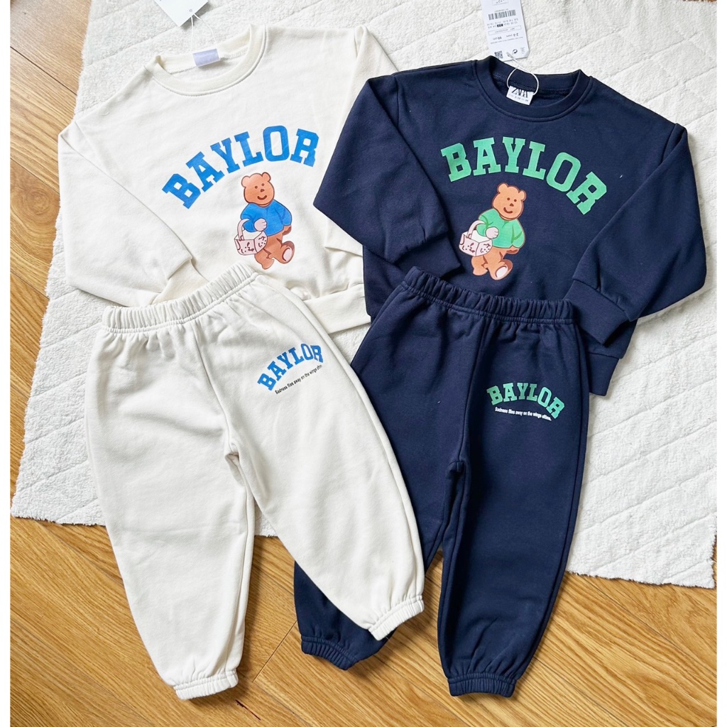 ✨MALINHKID✨BN074- Bộ nỉ bông BABYLOA 2 màu xanh, trắng trẻ em VNXK