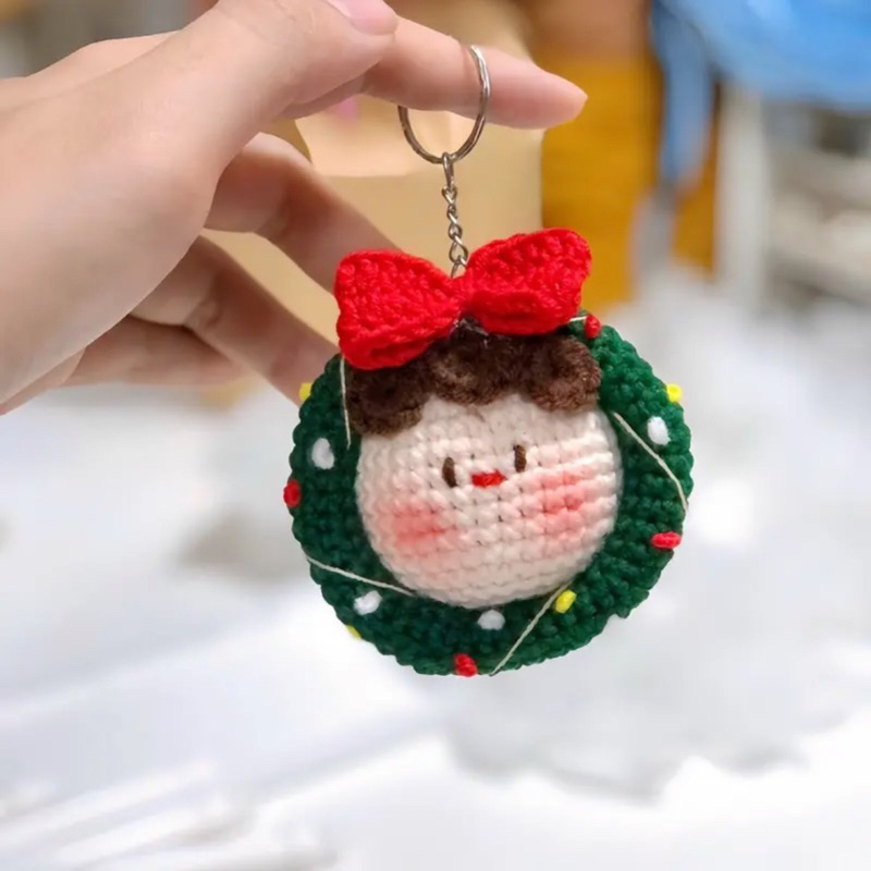 Móc khoá bé mochi noel - mochi giáng sinh len handmade