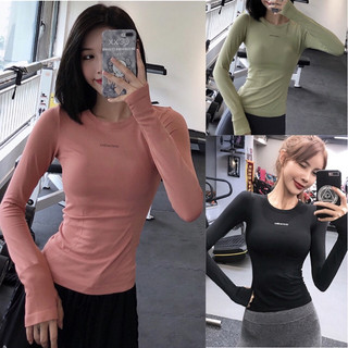 Áo tay dài tập gym yoga aerobic qc dệt kim
