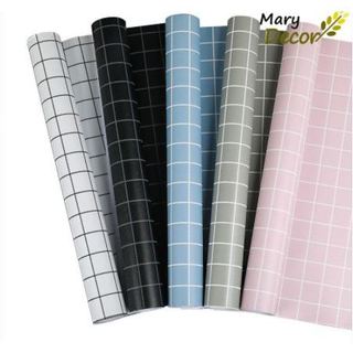 Giấy dán tường 3d Caro - decal giấy trơn có sẵn keo khổ 45cm, chống thấm nước trang trí phòng khách, bàn tủ