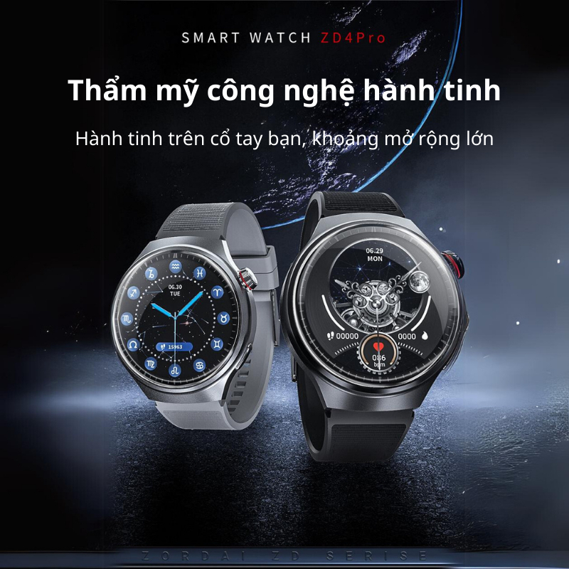 Đồng hồ thông minh Smart watch ZD4 PRO, smart watch thể thao màn hình 1.5 inch, pin lớn, theo dõi sức khỏe