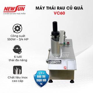 Máy thái rau củ qủa đa năng vc60 newsun - thái đa dạng, năng suất cáo - bảo hành 12 tháng