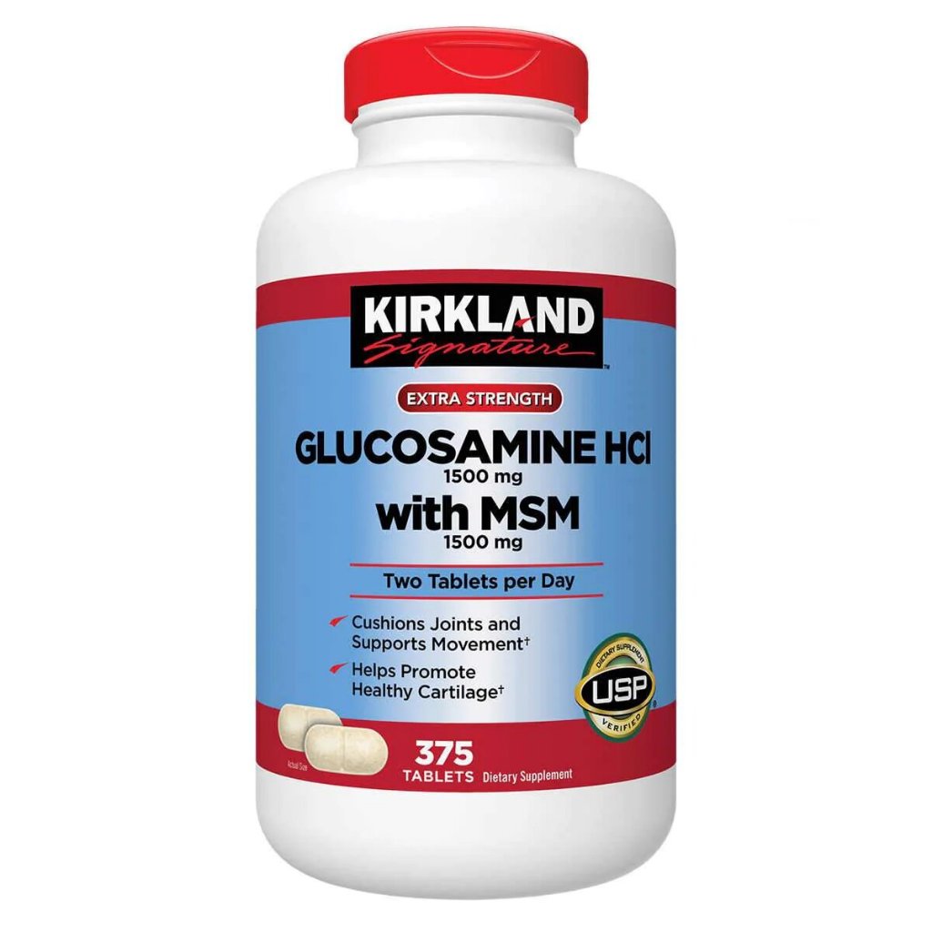 Viên uống Glucosamine HCL with MSM Kirkland 375 viên - Mỹ