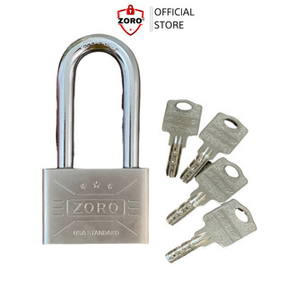 Ổ khóa ZORO 6 phân càng dài,chìa muỗng - khóa bấm không cần chìa, ổ khóa càng dài chống cắt