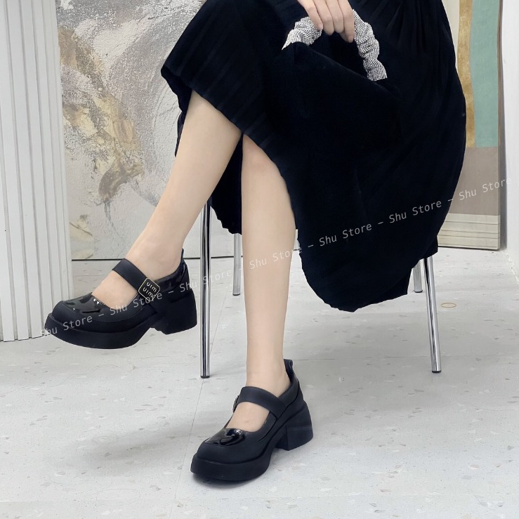 Giày búp bê nữ Shu Store quai dán mũi tròn cao 5cm mang đi học đi chơi xinh xăn cho nàng
