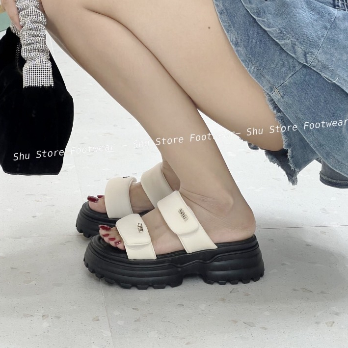 Xăng đan bánh mì Shu Store quai dán đế độn cao 5cm đi học đi chơi đều xinh thời trang xinh xắn