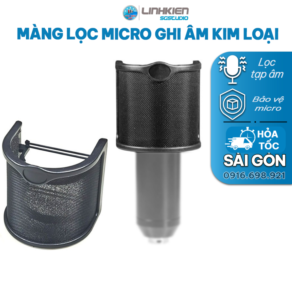 Màng Lọc Micro Cong Chữ U Ghi âm Mount Shock Đầu Bọc Bảo Vệ Micro Loại Tạp Âm Tiếng Ồn