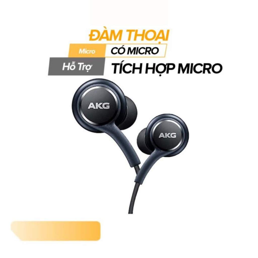 Tai nghe AKG Có Dây Chính Hãng màu đen có micro nhét tai Âm Bass Sinh Động Bảo hành Lỗi 1 đổi 1
