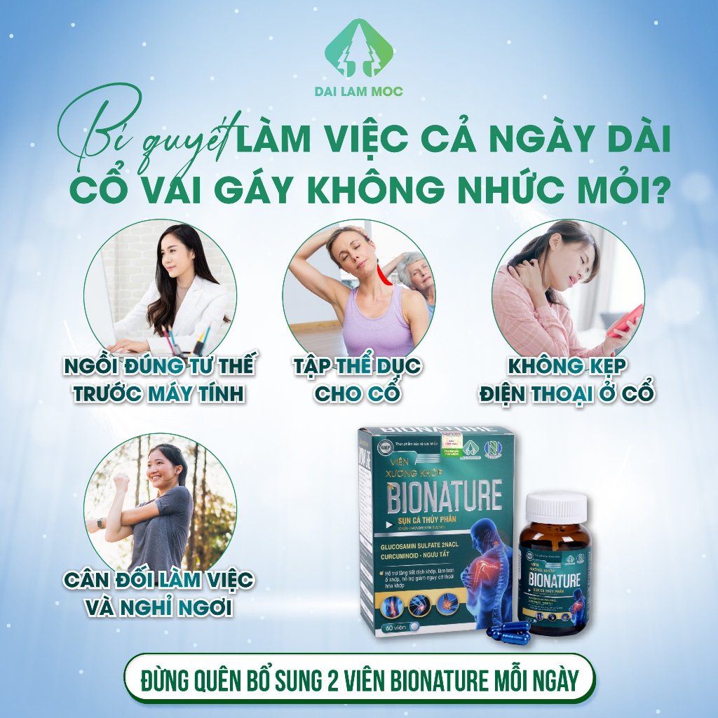 Viên uống xương khớp Bionature Đại Lâm Mộc - Hỗ trợ bôi trơn khớp, viêm khớp, thoái hóa khớp