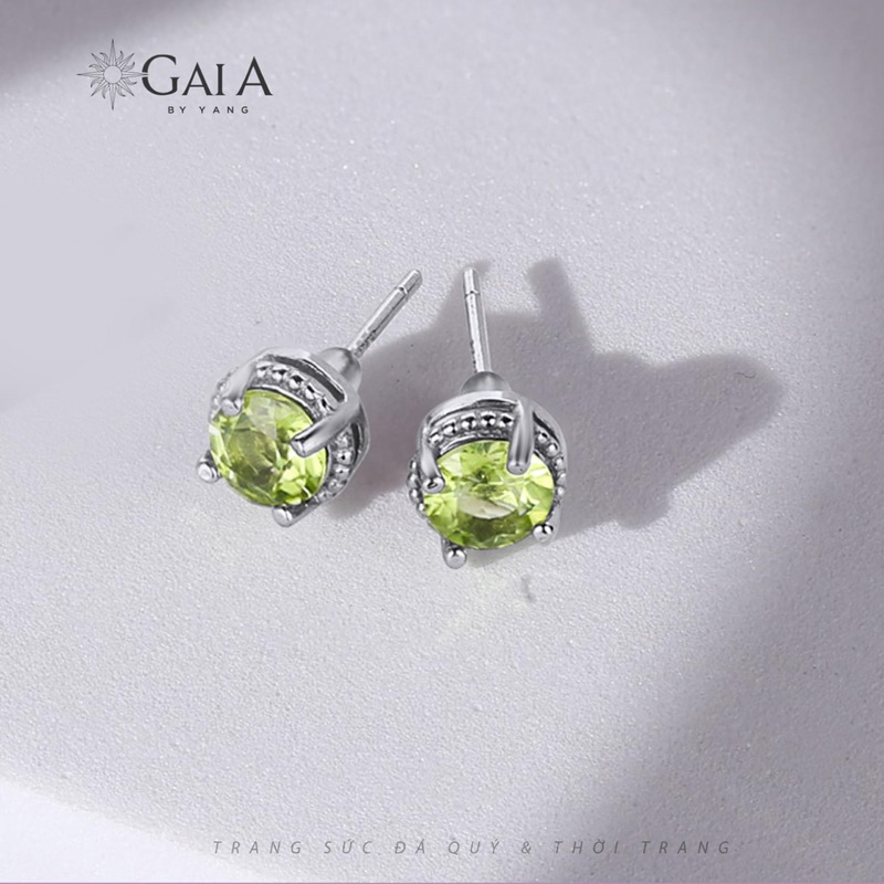Bông Tai Bạc Đá Peridot - Gaia By Yang