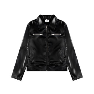 (Chính Hãng AMRISH) Áo Regular Leather Zip Jacket