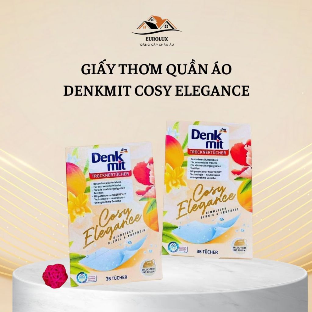 Giấy Thơm Quần Áo Denkmit Cosy Elegance Dùng Cho Máy Sấy - Hàng Nội Địa Đức
