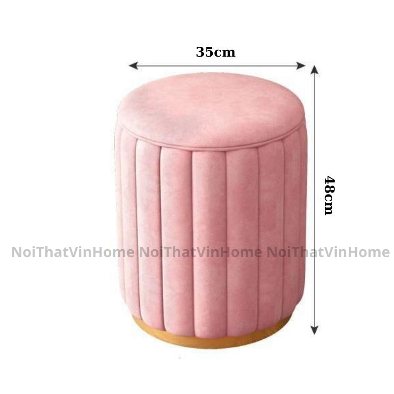 Ghế Đôn Bàn Trang Điểm, Ghế Đôn Sofa, Ghế Đôn Tròn Nỉ Da Dày Dặn Hàng Cao Cấp - Nội Thất Vin Home