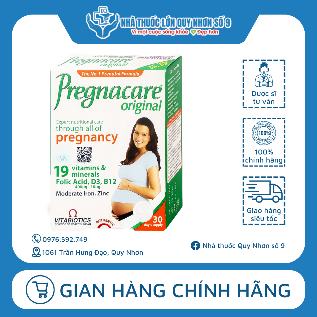 Vitabiotics Pregnacare Original - Hỗ trợ tăng cường sức khỏe cho phụ nữ mang thai - Hộp 30 viên - NT Quy Nhơn số 9