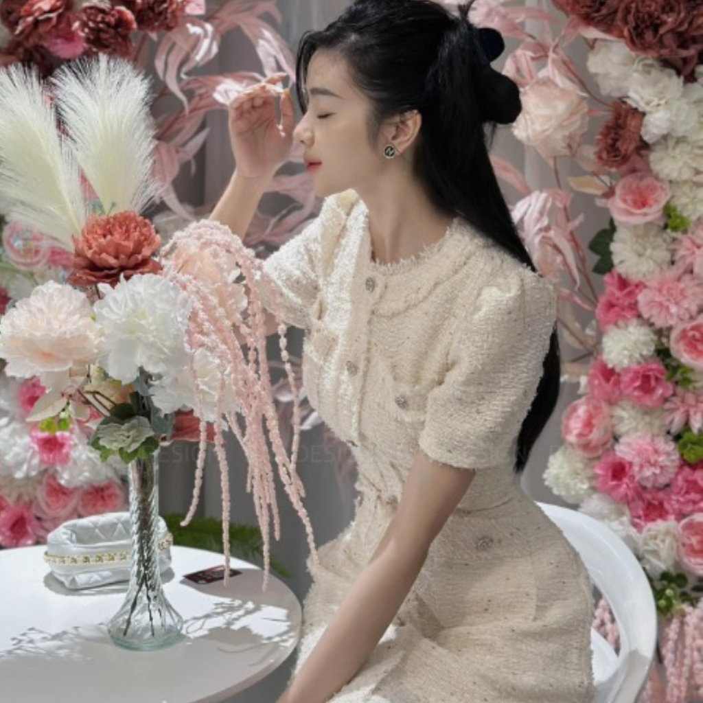 Váy nữ body DEMAY, kiểu dáng tiểu thư kim sa sang chảnh