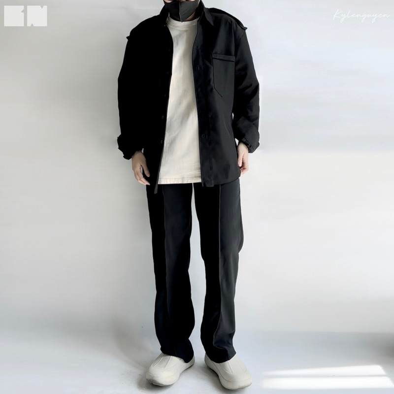 ÁO SƠMI TUA RUA - TRẮNG & ĐEN - OUTLINE SHIRT'S KN