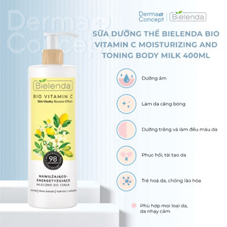 Sữa dưỡng thể trắng da Bielenda Bio Vitamin C Moisturizing And Toning Body Milk 400ml