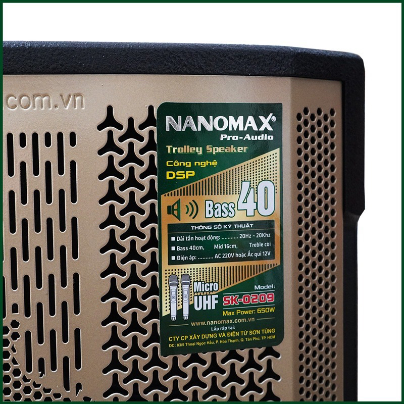 Loa Karaoke 4 Tấc Nanomax SK-0209. Hàng chính hãng bảo hành 12 tháng