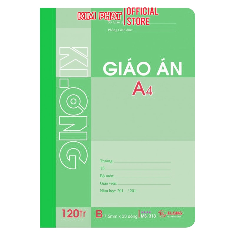 Sổ giáo án A4 Kẻ ngang KLONG 313 - 120 trang