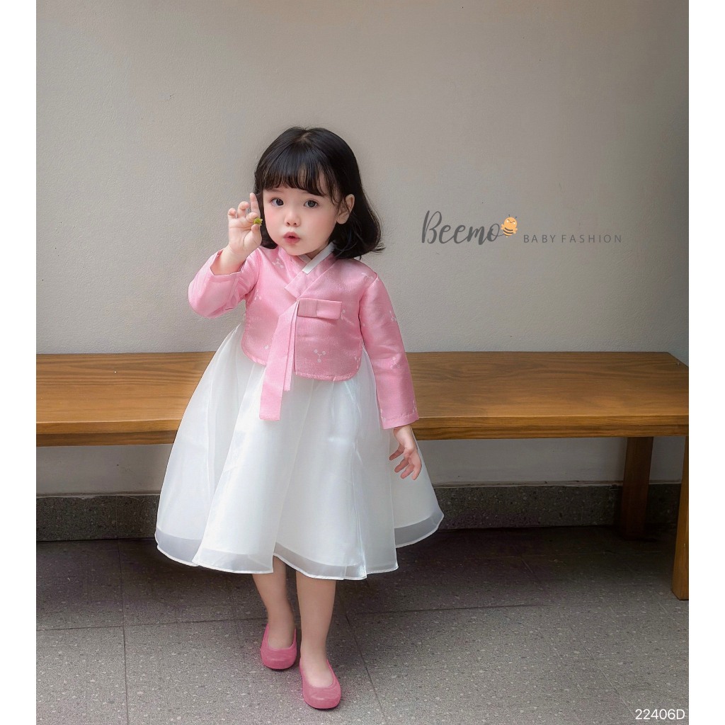 Set bộ hanbok dễ thương xinh xắn phong cách Hàn Quốc, set đầm váy công chúa bé gái hàng thiết kế Beemo