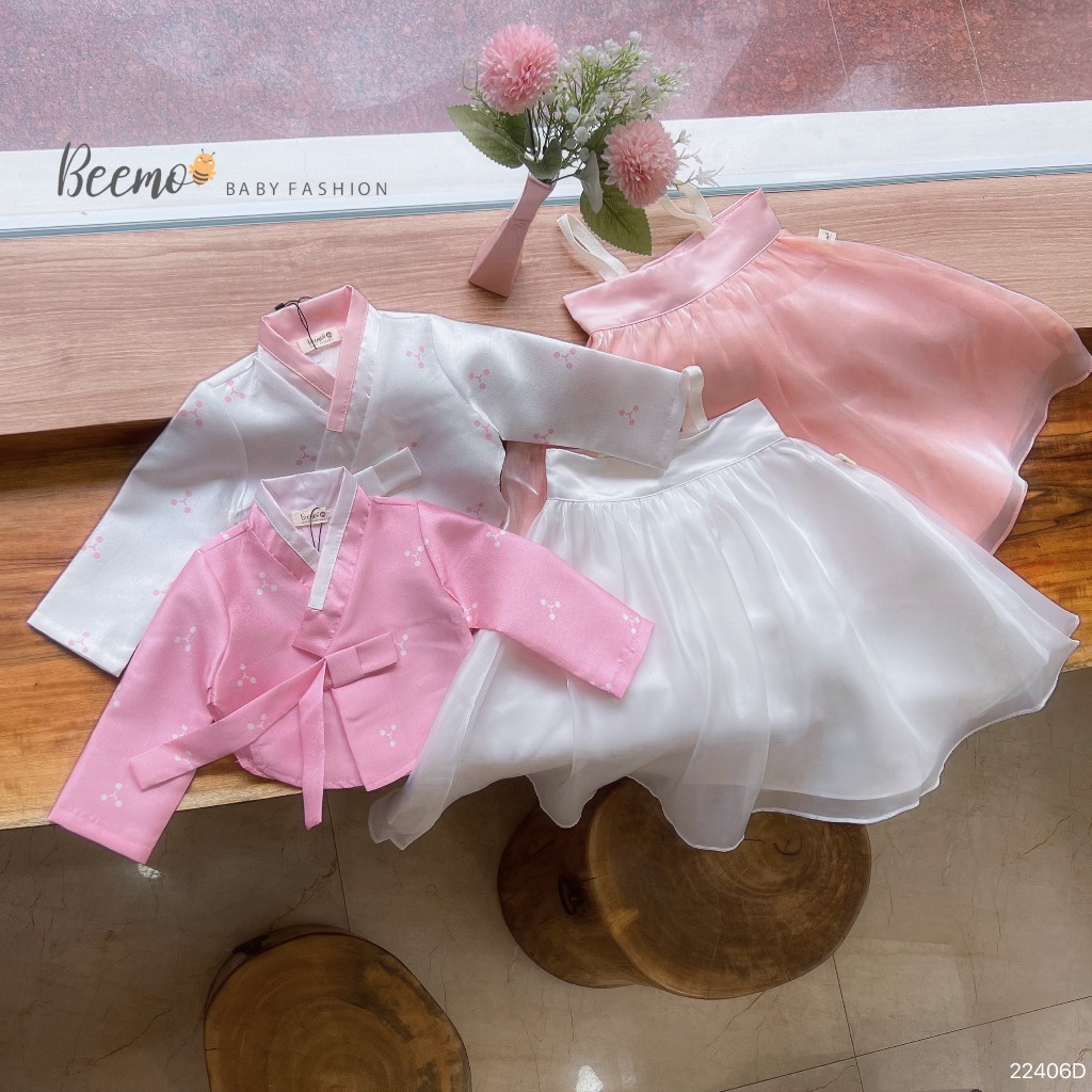 Set bộ hanbok dễ thương xinh xắn phong cách Hàn Quốc, set đầm váy công chúa bé gái hàng thiết kế Beemo