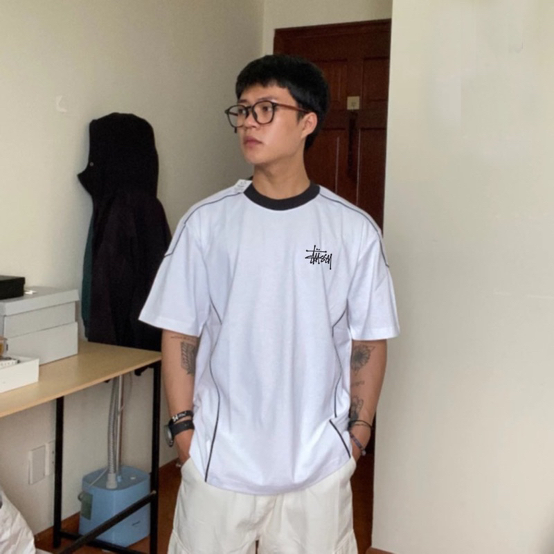 Áo thun STUSSY viền tay cao cấp độc đẹp, áo phông nam nữ chính hãng, Full bọc tag