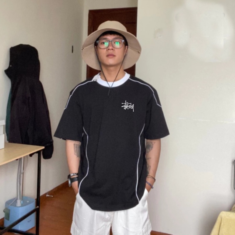 Áo thun STUSSY viền tay cao cấp độc đẹp, áo phông nam nữ chính hãng, Full bọc tag