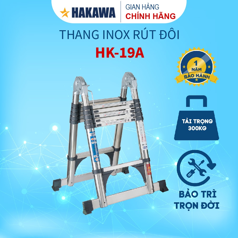 Thang inox rút đôi Hakawa HK-19A - Bảo Hành Chính Hãng 12 Tháng