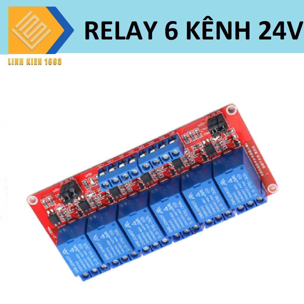 Module Relay 6 kênh 24V có opto cách ly mức LOW và HIGH 24VDC