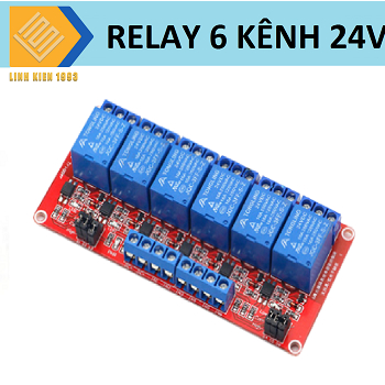 Module Relay 6 kênh 24V có opto cách ly mức LOW và HIGH 24VDC