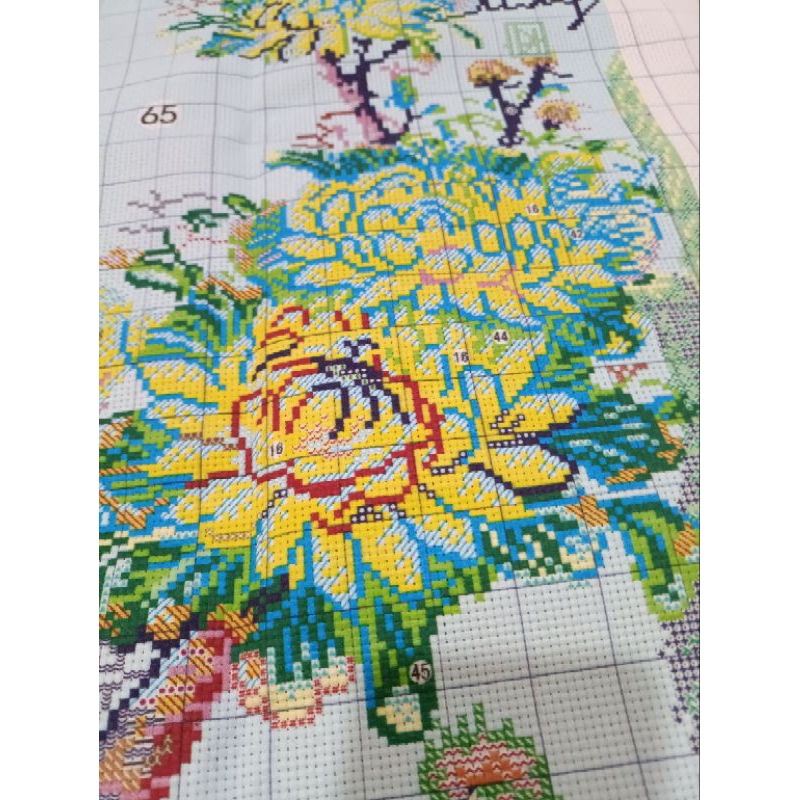 Tranh thêu kín Tùng Cúc Trúc Mai MN0265-150x100cm