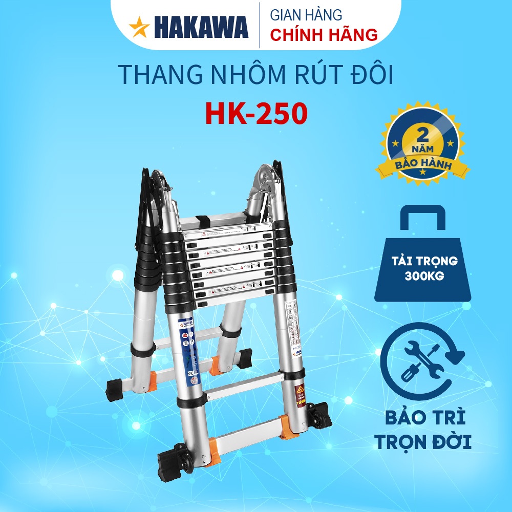 Thang rút đôi cao cấp chính hãng  HAKAWA - HK-250 - Sản phẩm chính hãng - Bảo hành 2 năm chính hãng