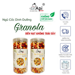 Siêu hạt không yến mạch - macca, hạnh nhân, hạt điều, óc chó đỏ, óc chó vàng apifood 500gr