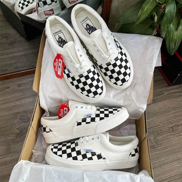 Giày Sneaker Vans Caro Buộc Dây Cao Cấp Dành Cho Nam Nữ Dễ Phối Đồ