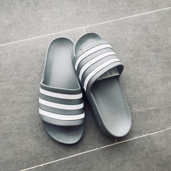 Dép Đúc Nguyên Khối Siêu Nhẹ Unisex Adida's Chính Hãng Quai Ngang 3 Sọc Thể Thao Chống Nước Full Hộp Box